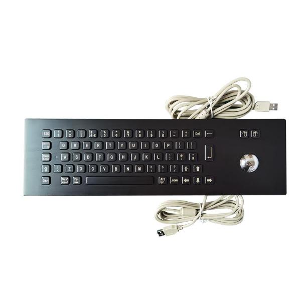 Black Color IP65 Waterproof Stainless Steel Keyboard With 67 Keys For Self Service Kiosk