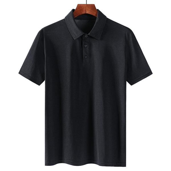 White Lapel Middle Aged OEM T Shirts Business Ice Silk Quick Dry Shirt