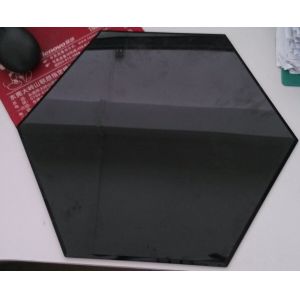 Greenhouse Black Tempered Glass Tabletop , Tempered Plate Glass Hexagon