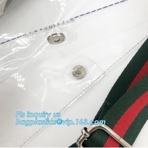 women`s PVC shoulder handbags satchel tote shopping bags, waterproof transparent