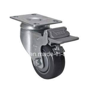 Customization Edl Medium 3 130kg Plate Brake PU Caster Z5723-77 with Brake and Request