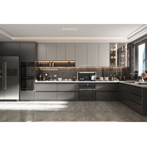Luxury Hotel European Karachi Kitchen Furniture Modern Kitchen Cabinets Gray