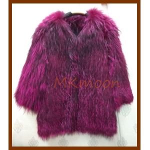 knitted Fox fur coat -R125#
