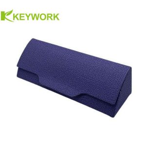Purple Lycra Portable Eyeglass Case Irregular Embossed Printing