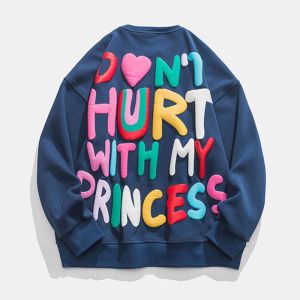 Unlined Embroidered Plain Crew Neck Sweatshirt For Adult Ladies