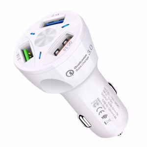 Quality Factory Wholesale Customized new 2020 3-port New Arrival fast charge QC 3.0 smart Car Charger with 3 USB Outputs for sale