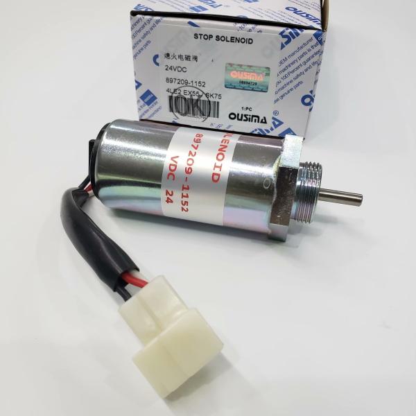OUSIMA Fuel Stop Solenoid 897209-1152 24V For 4LE2 EX55 6K75 Excavator 8972091152 Fuel Stop Solenoid