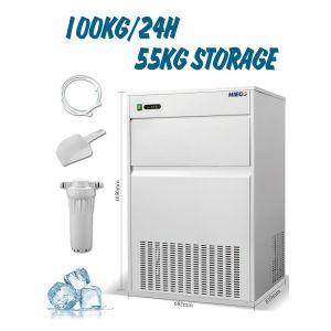 Commercial Nugget Ice Machine Portable 100kg Air Cooling Bullet Ice Maker For