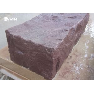 Natural Surface Purple Sandstone Stone Paving Slabs Anti Slip 9x9x18cm