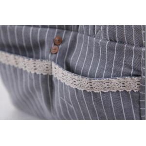 Gray Strip Insulated Cooler Lunch Bag with Drawstring Inside