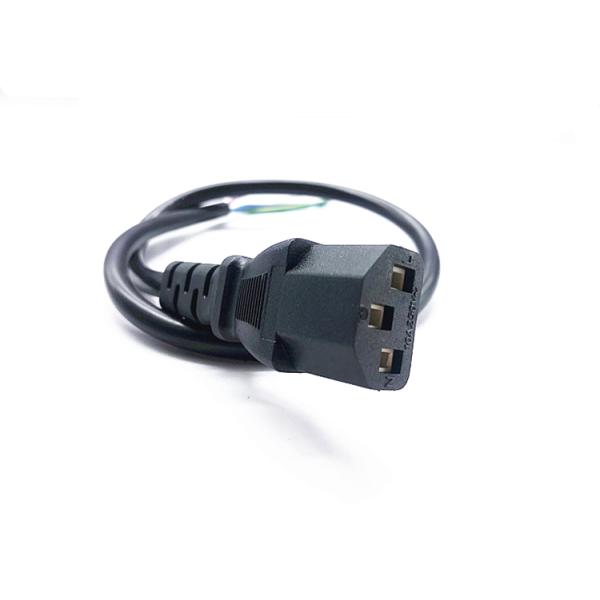 Best 3pin C13 black extension power cord without stopper 0.5m-10m copper power extension cable