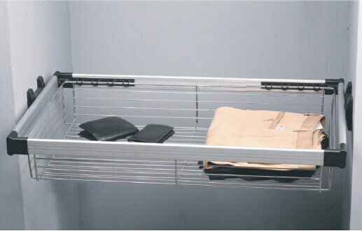 MR015 Wardrobe Multifunctional Rack:Pulls Basket Rack