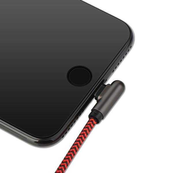 1M 5V 2A iPhone Right Angle USB Cable / Right Angle Lightning To USB Cable
