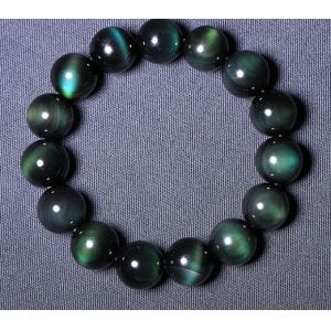 14cm - 17cm Mystical Bracelet Natural Green Eye Obsidian Wealth Bracelet