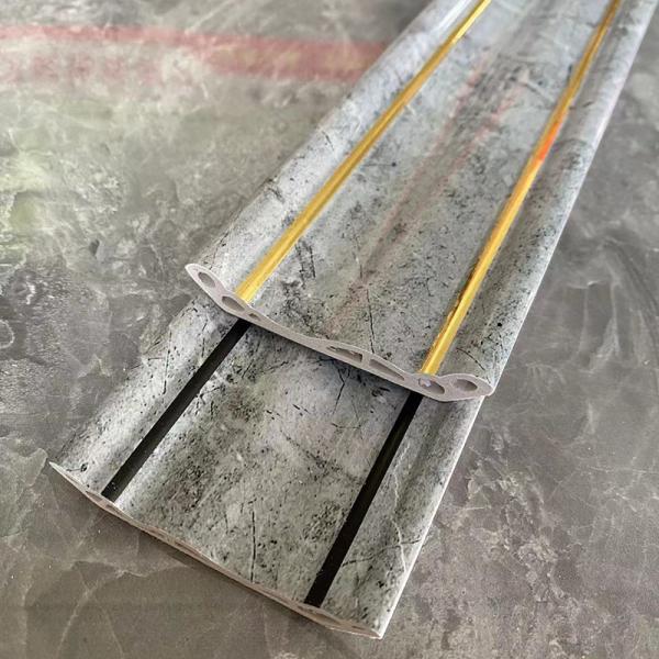 Smooth Surface Wearproof SPC Skirting Line Wall Decorative Material