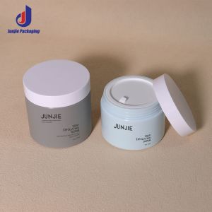 Custom Beige White Body Scrub Jar Packaging 200g 150g 120g 100g Empty Luxury