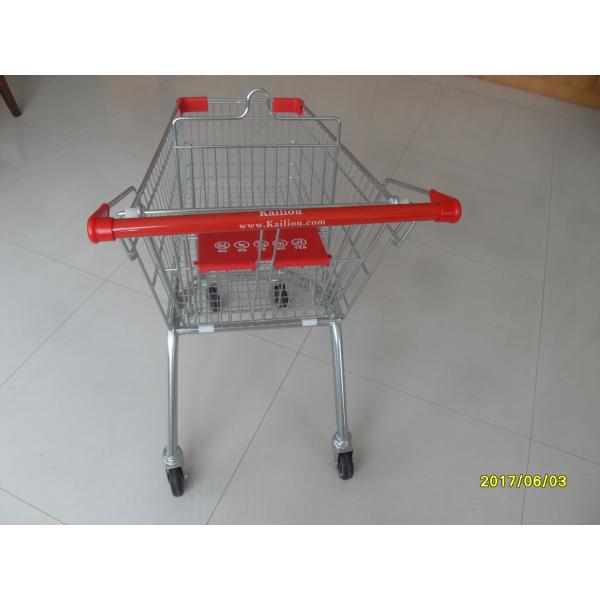100L Grocery Shopping Cart With anti UV plastic parts , Supermarket Shopping Trolley