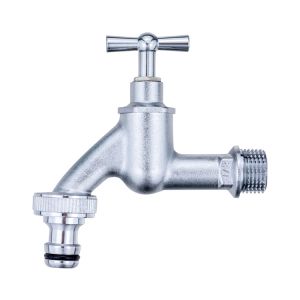 TMOK Polished 1/2" Chrome Plated Brass Washing Machine Faucet Brass Stop Bib