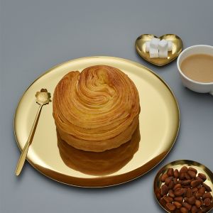 Rustproof Gold 10x10cm Metal Jewelry Tray Mirror Polishing