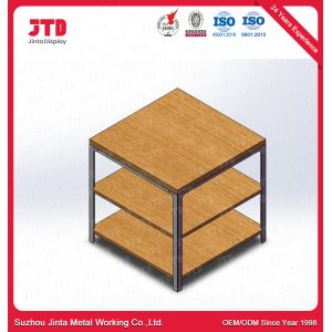 ISO9001 Wood And Metal 3 Tier Shelf ODM 1200mm White Retail Shelves