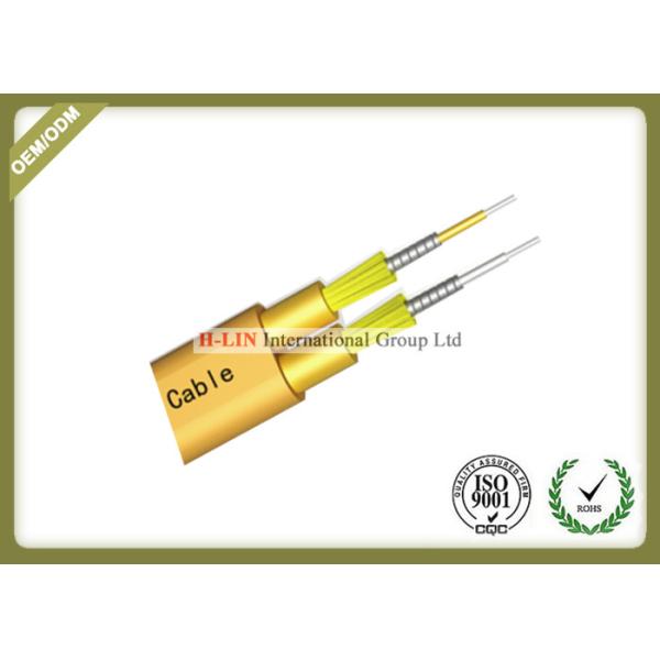 Flat Twin Duplex Armored Indoor Fiber Optic Cable For Connection Network