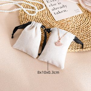 Customized LOGO Wholesale Customizable Cotton And Linen Drawstring Bag Small
