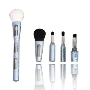 Personalized Travel Eyeshadow Brush Set Blending 4 In 1 Blue