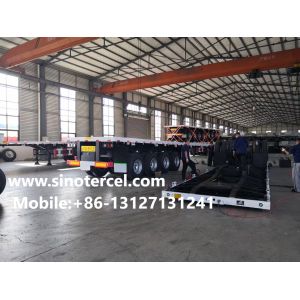 70t Flat Bed Semi Trailer 4 Axles White