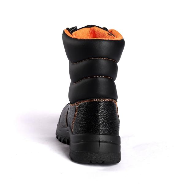 Black Leather Cut Steel Toe Protection Anti Slip Function Action Safety Shoes Shock Proof