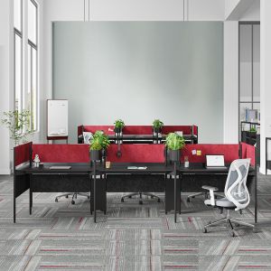 China Red Black 6-Person Office Workstation Desk BS-W101 on sale