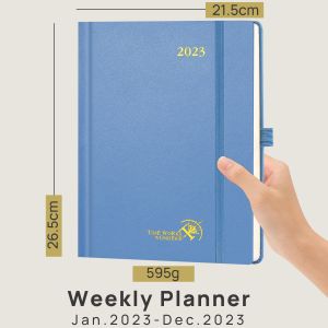 Light Blue 2023 Daily Planner Page A Day Schedule Quick Search Corners Hardcover