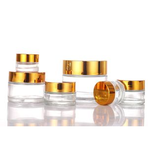 Refillable 30g Small Glass Cosmetic Jar With Lids Privated Logo