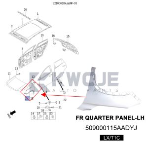 OEM 509000115AADYJ Fender for EXEED LX