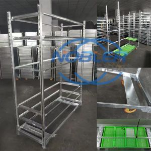 Removable Side Frame Danish Trolley Shelves Professional Flexible Design