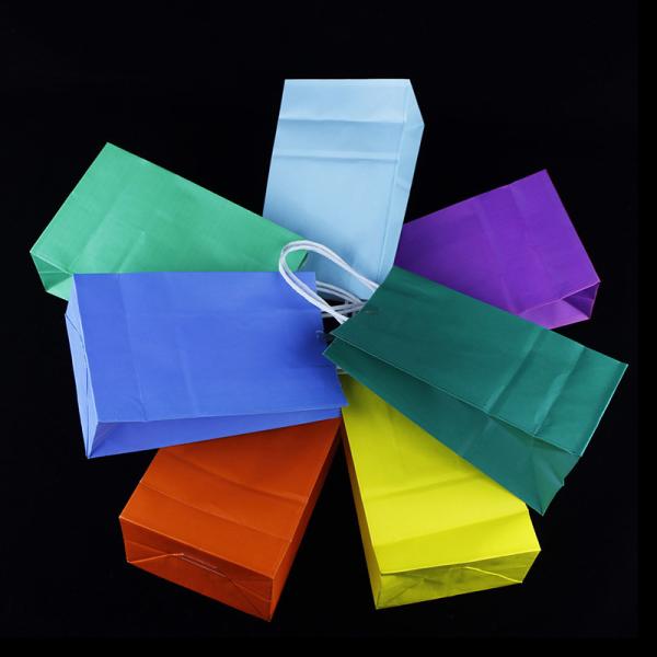 Recyclable Foil Lined Paper Bags With Handle Kraft Food Take Away Packing