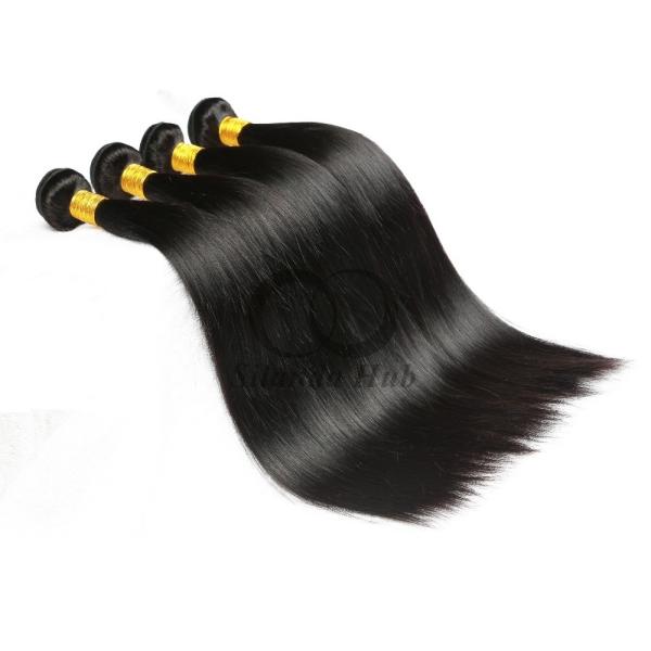 Natural Black Straight Remy Human Hair Bundles Sew In Weave Bundles Brazilian Bundle Deals