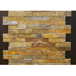 China Yellow And Gray Slate Culture Stone Veneer For Flast Wall Cladding Decor on sale