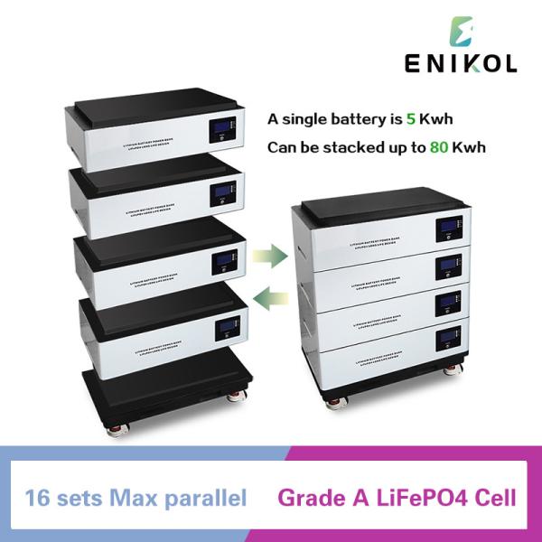 Stackable 48v 100ah Lifepo4 Battery 20kwh Solar Energy 51.2v lithium ion batteries