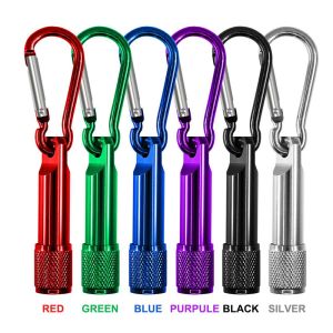 Carabiner LED Emergency Flashlight 1 Mode Metal Material Cell Botton Battery