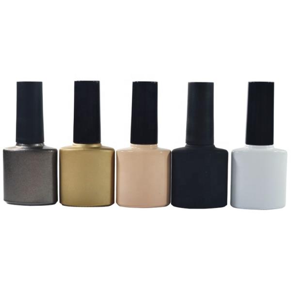 Top Quality Custom 5ml 8ml 10ml Matte Glossy Black White Empty Gel Nail Polish Glass Bottle With Cap Nail Supplies Factory