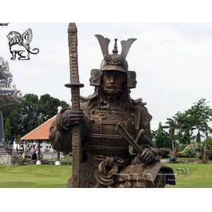 Bronze Japanese Samurai Statue Sculpture Outdoor Large Garden Art