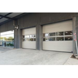 China Insulated Sectional Doors（Double row of transparent windows） on sale