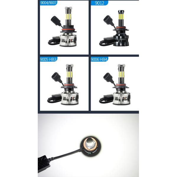 8 Sides H1 H3 H4 H7 9005 9006 Automotive LED Headlight 6000K 360 Canbus