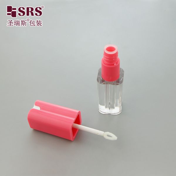 SLS012-3ML Square Round Corner Transparent Plastic Tube Lip Gloss Packaging Wholesale Customization