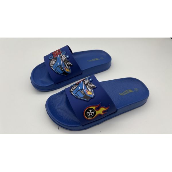 EVA Sole Kids Pool Slides Sandals Mattel Character Anti Slip With Nature Rubber Upper