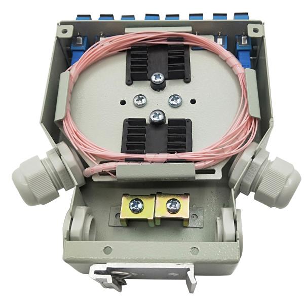 DIN Rail Mounted SC Duplex Optical Termination Box For Fiber Optic Cable