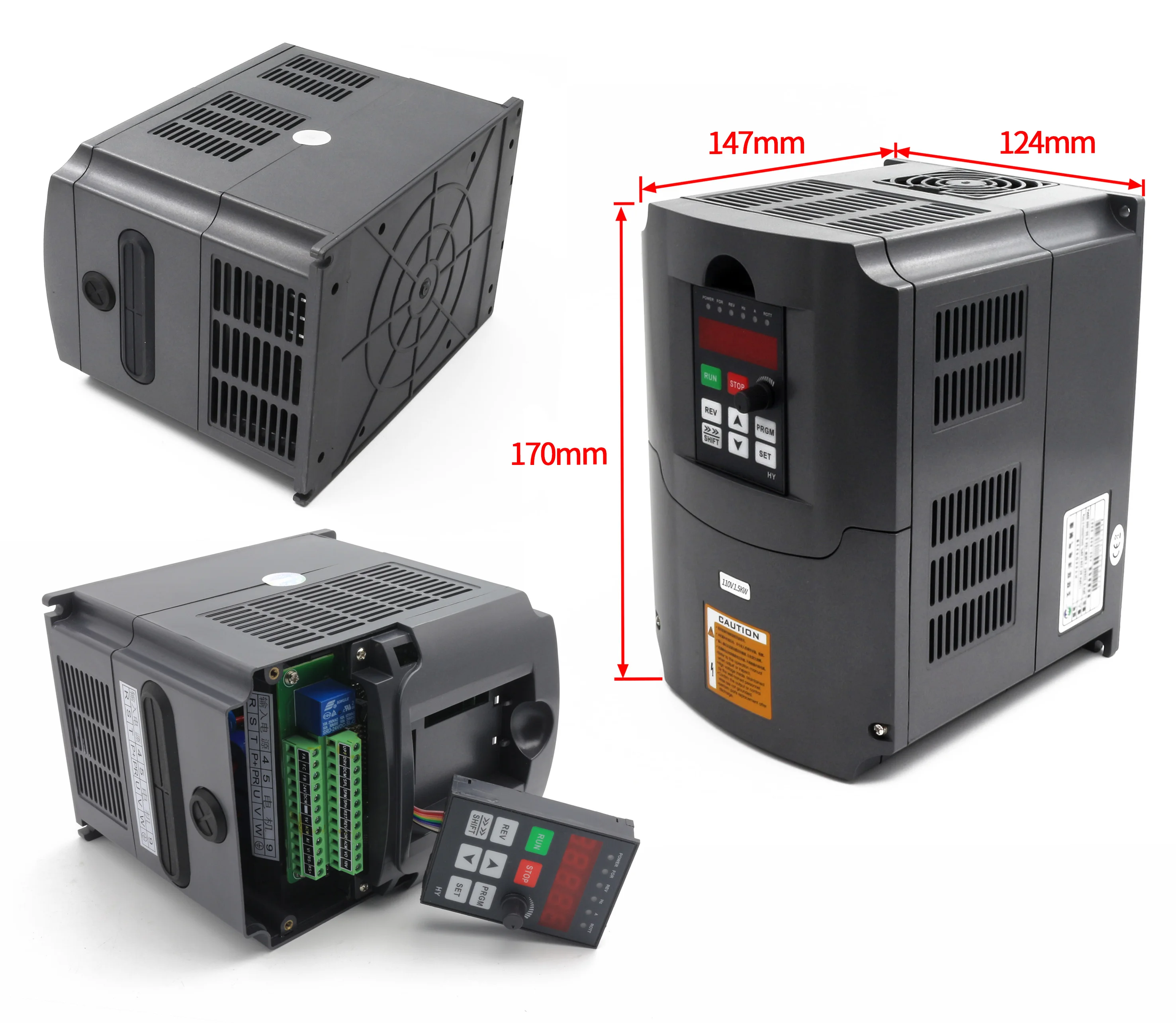 1.5KW Water Cooled CNC Spindle Motor ER16 with HY VFD Inverter 80mm Spindle Clamp