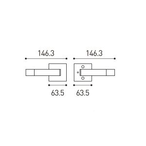 Slim Square Contemporary Internal Door Handles For Home / Bedroom