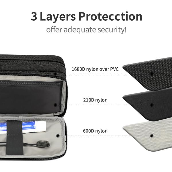 Travel Custom Toiletry Bag Organizer Bag Eco Friendly Hanging Cosmetic Organizer 3 Layers