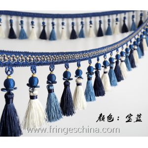 Handmade fashionable chain beads lace tassels fringes for curtain/sofa/pillow